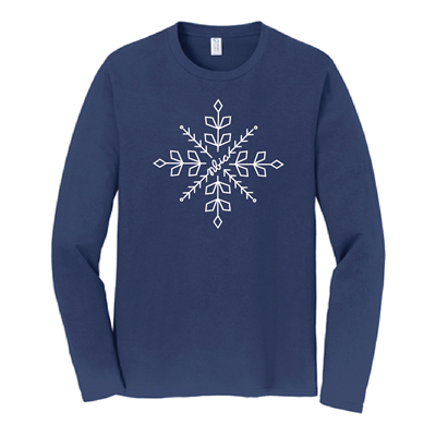 Adult Snowflake LS tee